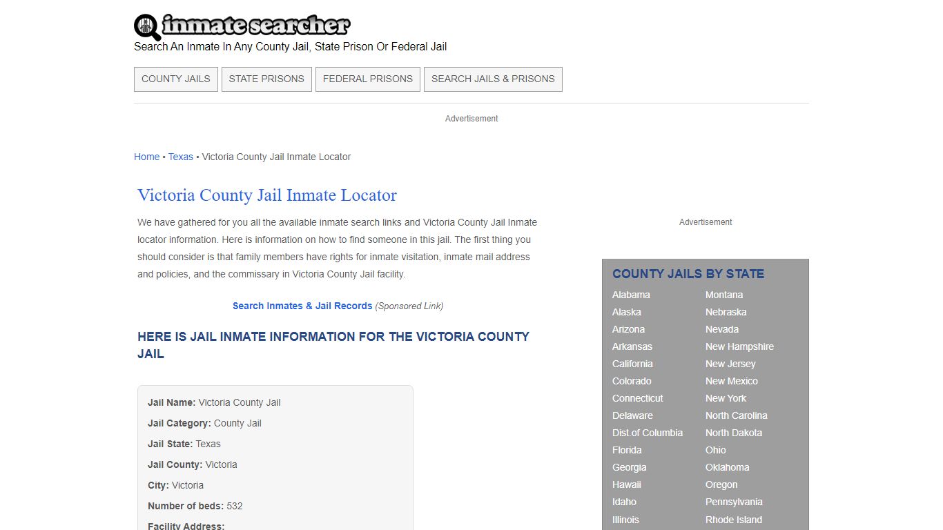 Victoria County Jail Inmate Locator - Inmate Searcher