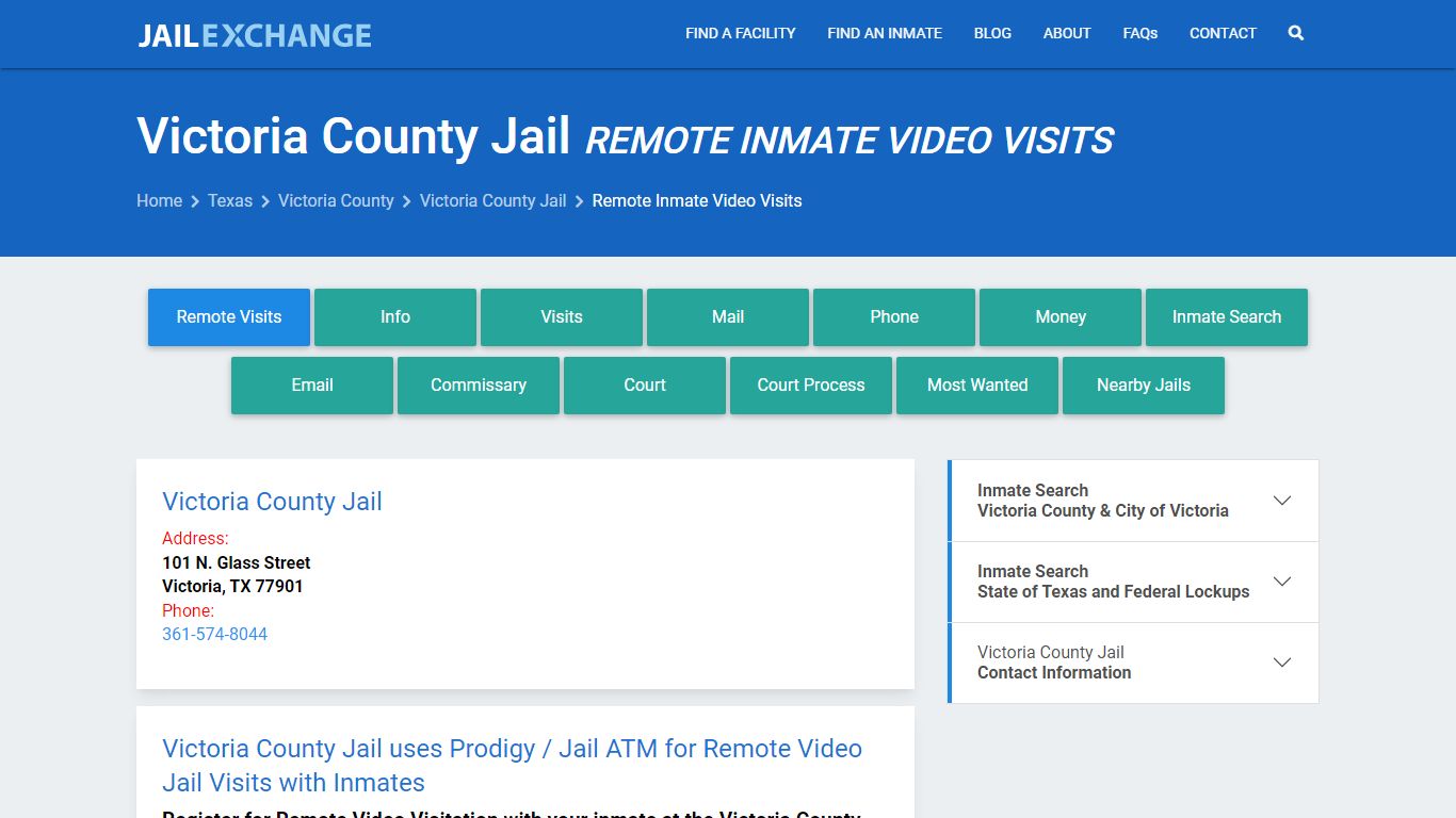 Victoria County Jail Remote Inmate Video Visits - Jail Exchange